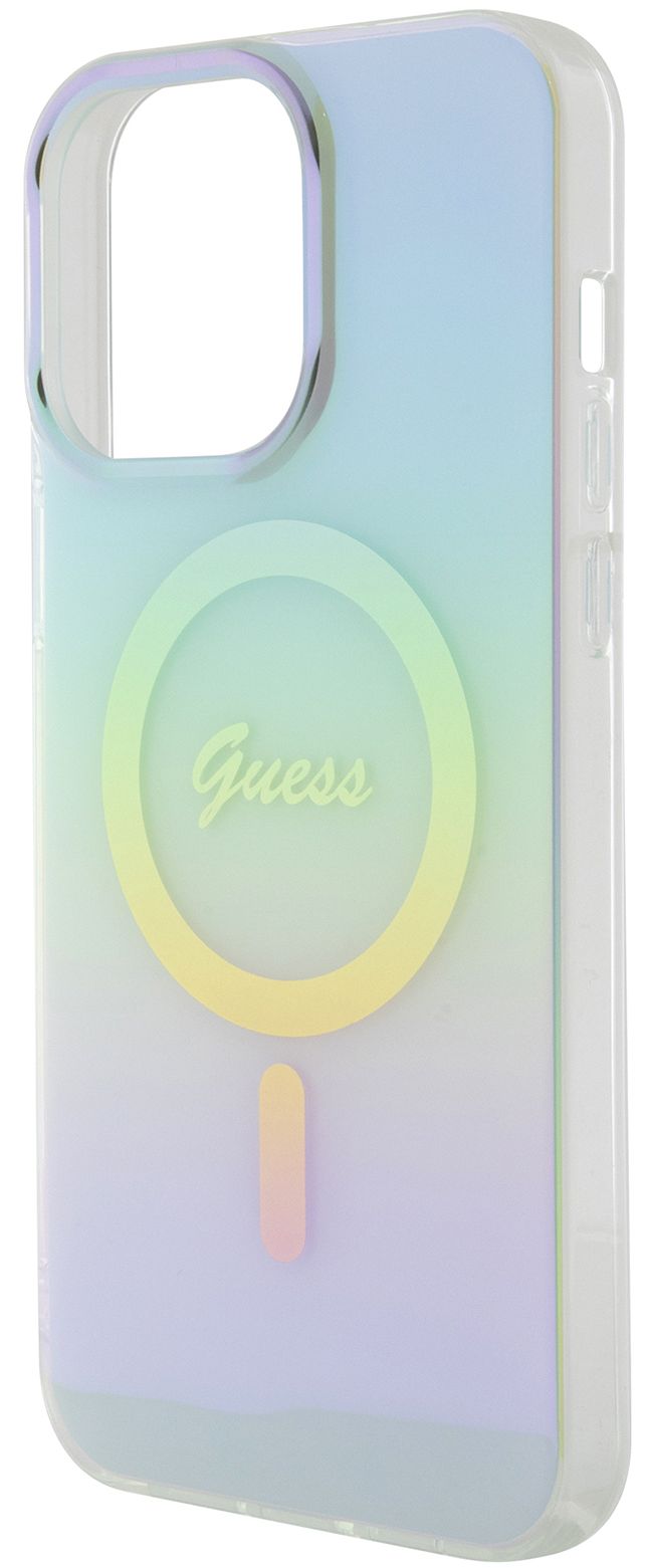 Бренд Чехол Guess Script для iPhone 15 Pro Max MagSafe, бирюзовый