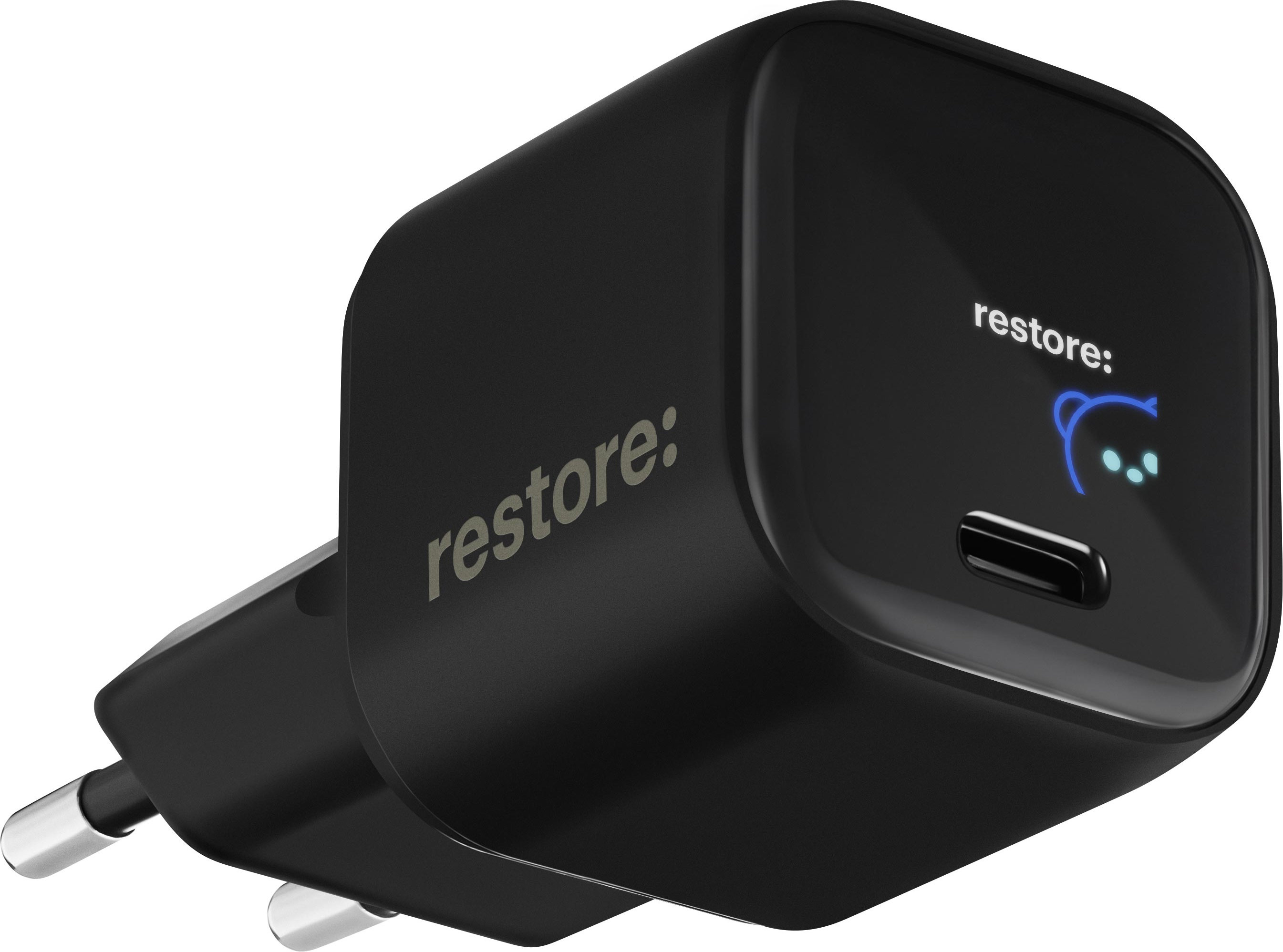 Сетевое зарядное устройство restore: с экраном 45 Вт, черный