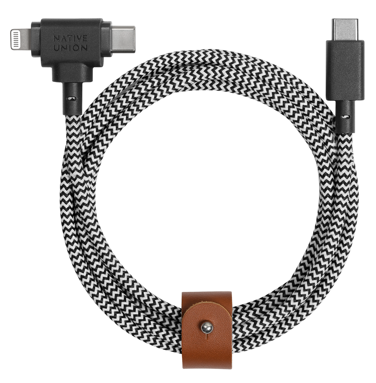 Бренд Кабель Native Union Belt Cable USB-С - Lightning/USB-С, 1,5м, кевлар, зебра