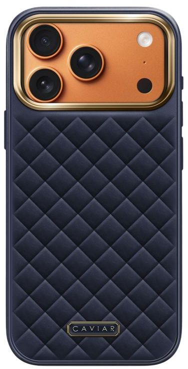 Чехол Caviar Leather Case для iPhone 17 Pro Max, кожа, синий