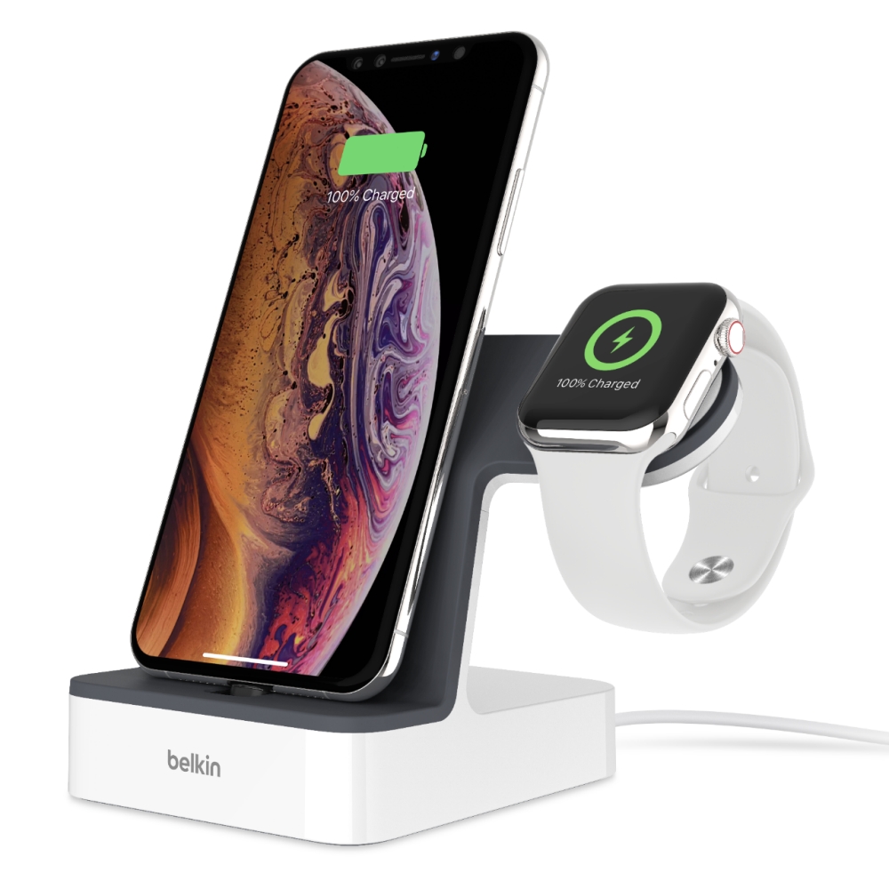 фото Док-станция для iphone и apple watch (f8j237vfwht), белый belkin