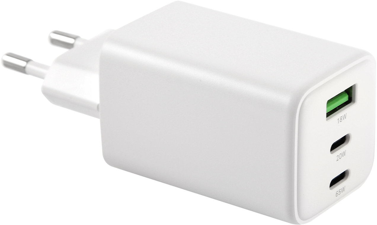 

СЗУ moonfish USB-A + 2хUSB-C, GaN, PD, 65Вт, белый, СЗУ USB-A + 2хUSB-C, GaN, PD, 65Вт, белый