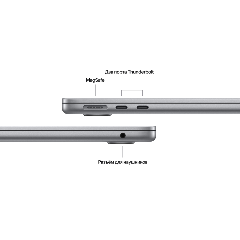 Apple MacBook Air 13" (M3, 8C CPU/10C GPU, 2024), 24 ГБ, 2 ТБ SSD, «серый космос» Фото-5