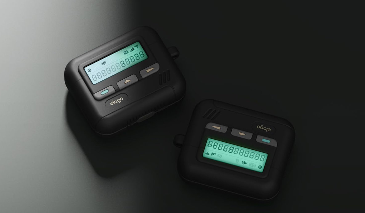 Чехол Elago Unique Pager для AirPods 4, силикон, черный Фото-5
