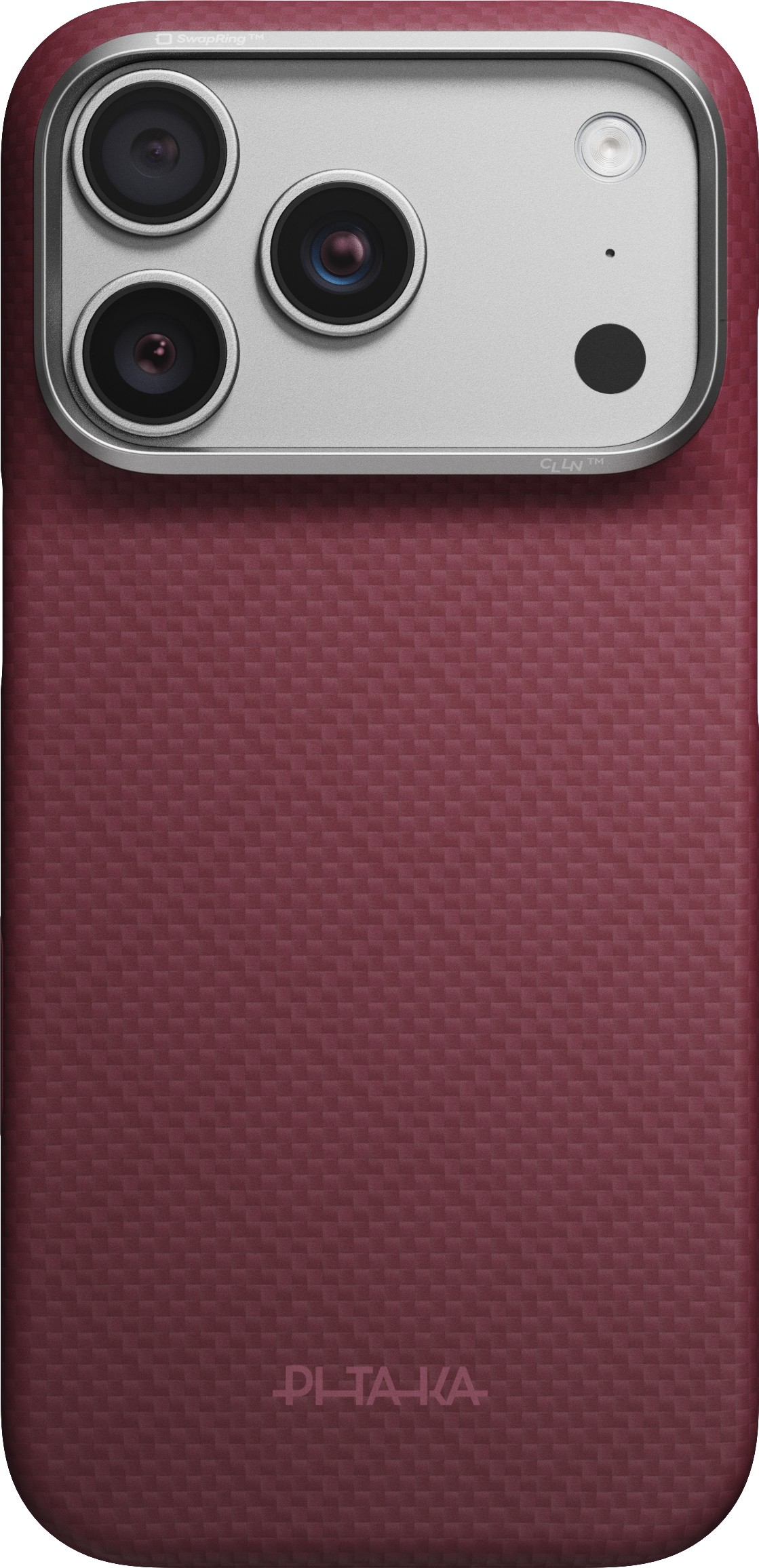 Чехол Pitaka Argyle Edge Case для iPhone 18 Pro, бургунди