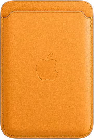 Чехол-бумажник MagSafe для iPhone, кожа, «золотой апельсин»