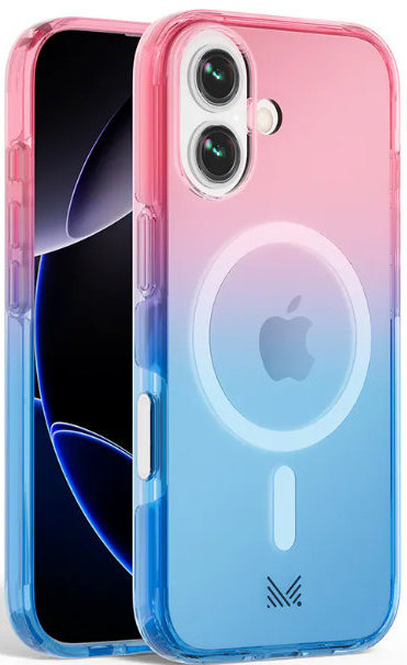 

Чехол Monocozzi ESSENTIALS MagSafe для iPhone 17, синий/розовый, Чехол ESSENTIALS MagSafe для iPhone 17, синий/розовый