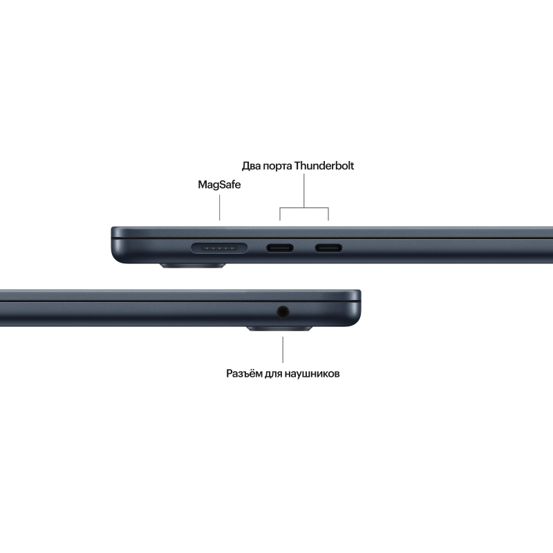 Apple MacBook Air 15" (M3, 8C CPU/10C GPU, 2024), 24 ГБ, 512 ГБ SSD, 35 W, «полуночный черный» Фото-5