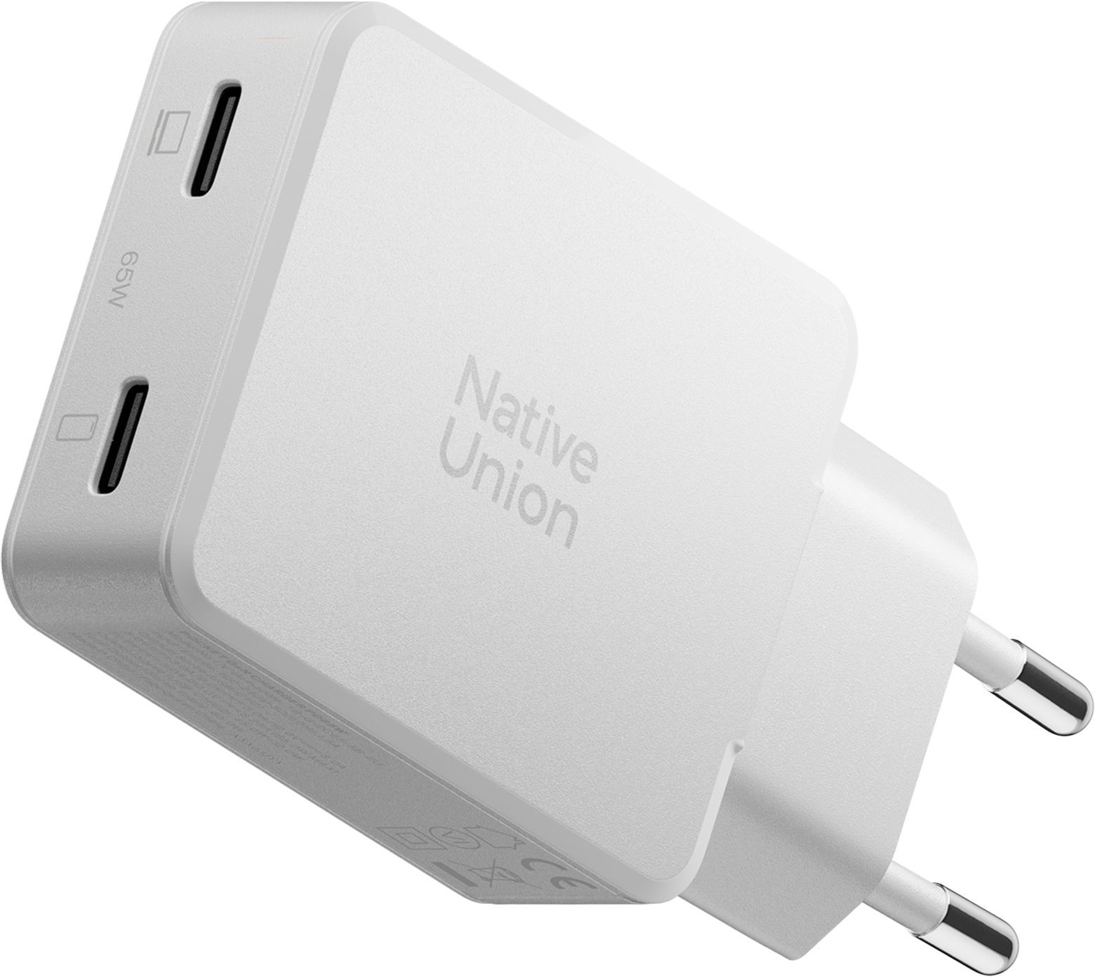 

Сетевое зарядное устройство Native Union Pocket GaN Charge 2xUSB-C, 65Вт, белый, Сетевое зарядное устройство Pocket GaN Charge 2xUSB-C, 65Вт, белый