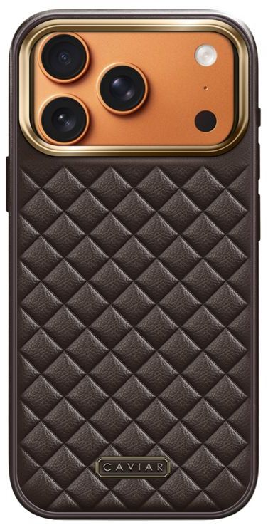 Чехол Caviar Leather Case для iPhone 17 Pro Max, кожа, коричневый