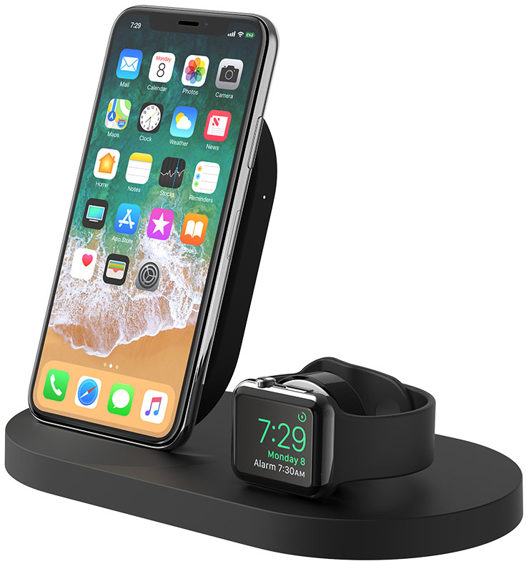 

Док-станция для iPhone и Apple Watch, чёрный, Черный, Док-станция для iPhone и Apple Watch, чёрный
