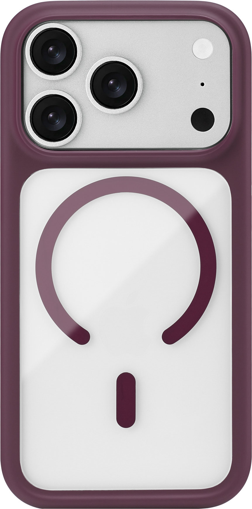 Чехол moonfish Shockproof MagSafe для iPhone 18 Pro, прозрачный, бургунди