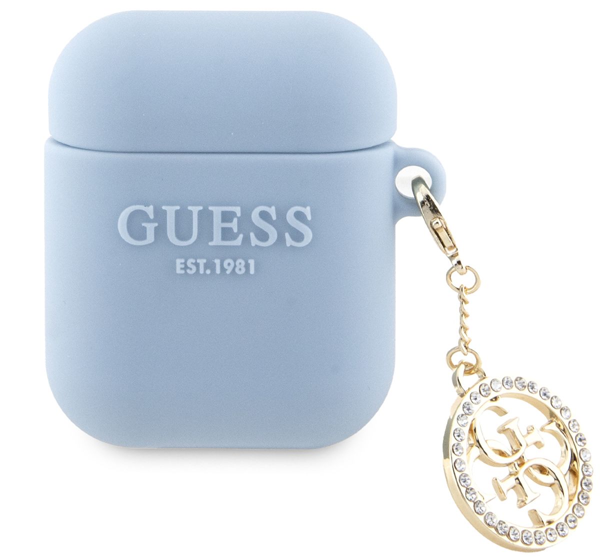 Бренд Чехол Guess Diamond Charm для Airpods 1/2, голубой