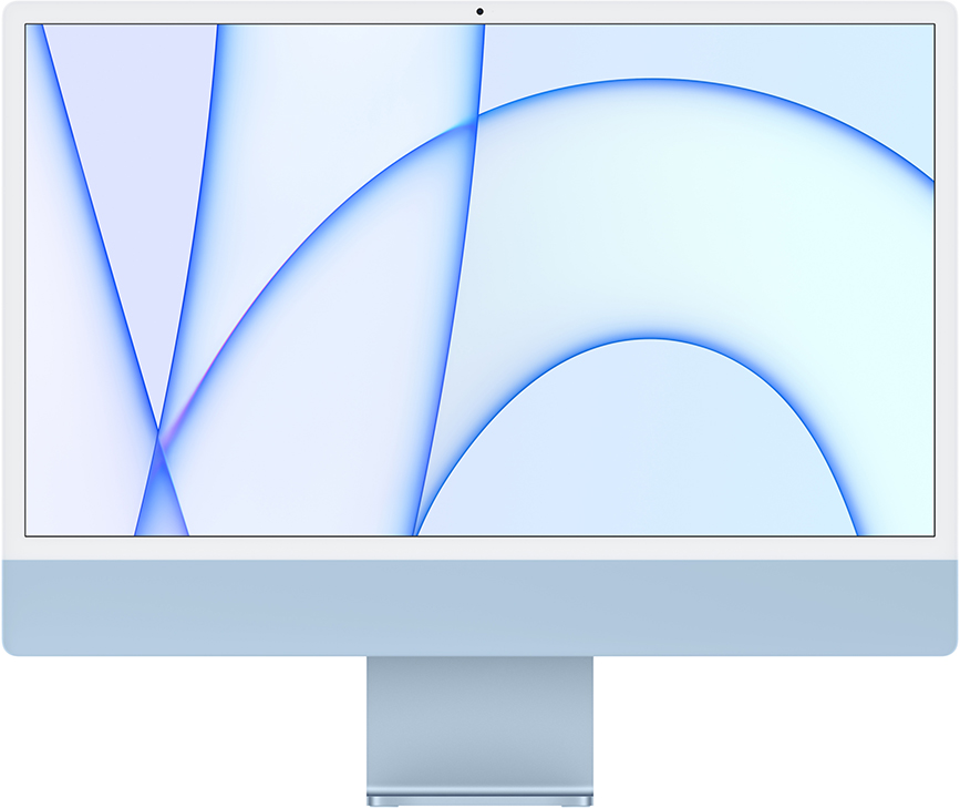 iMac 24" Retina 4,5K, (M1 8C CPU, 8C GPU), 8 ГБ, 256 ГБ SSD, синий