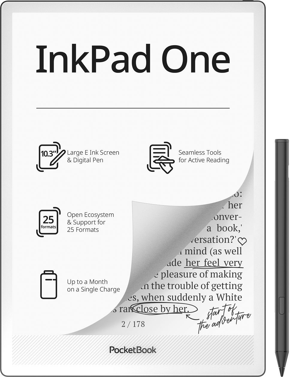 

Электронная книга PocketBook InkPad One, Черный, Электронная книга InkPad One
