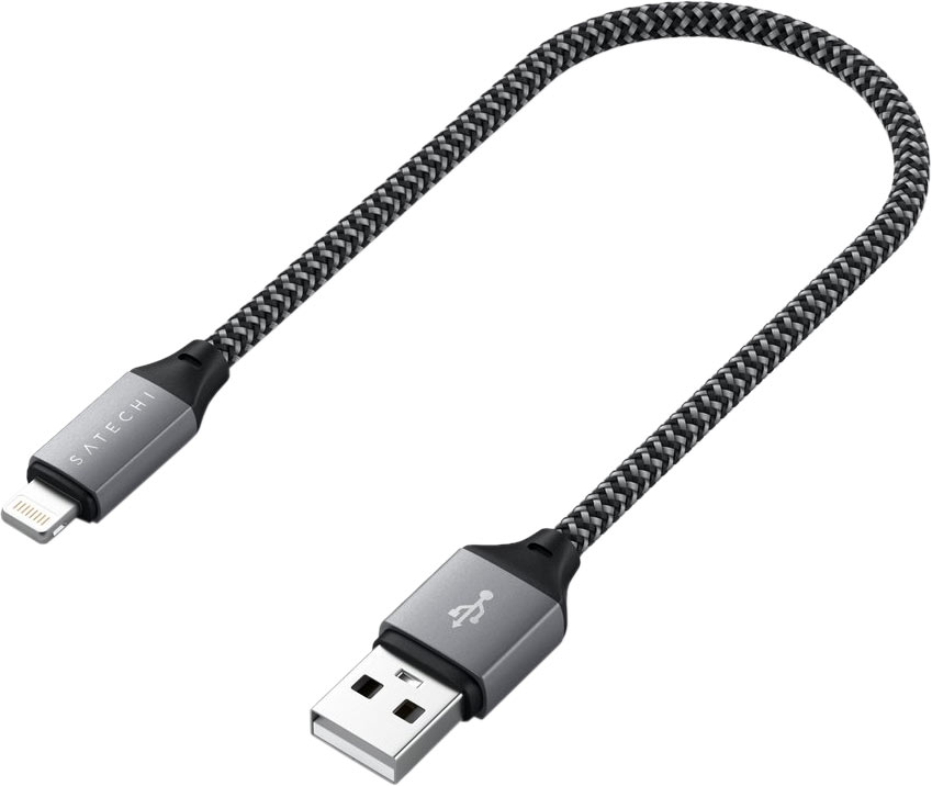 Бренд Кабель Satechi USB-A - Lightning, 25 см, серый космос