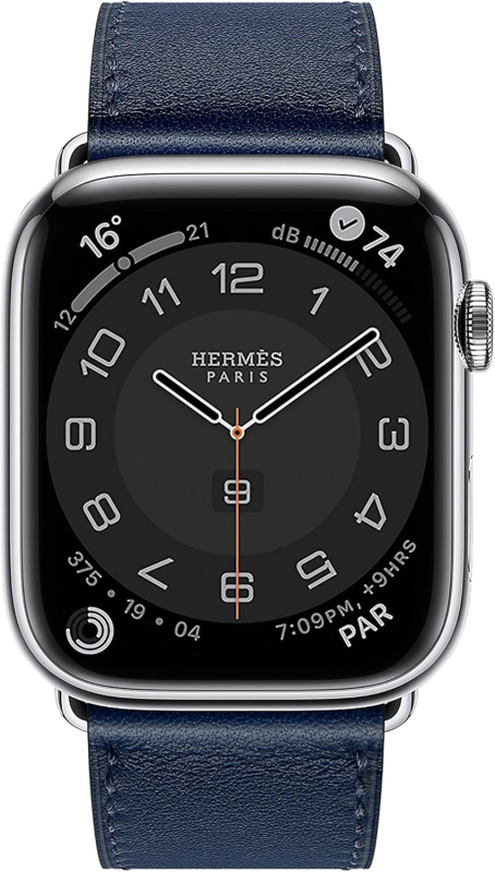 Apple Watch Series 10 Hermes, 46 мм, титановый корпус, кожаный ремешок синего цвета Фото-2