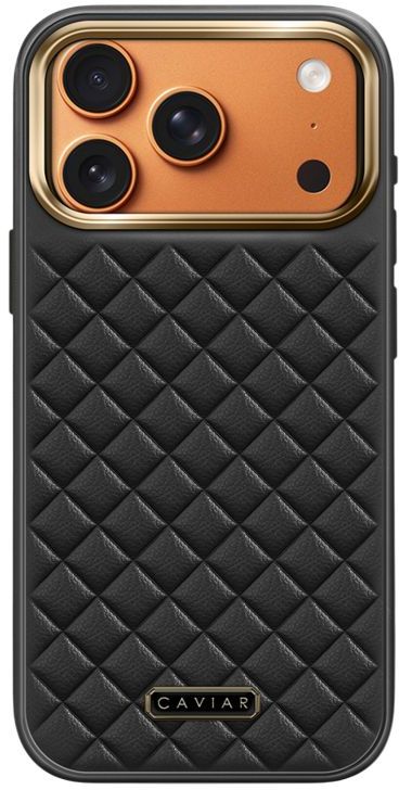 

Чехол Caviar Leather Case для iPhone 17 Pro, кожа, черный, Чехол Leather Case для iPhone 17 Pro, кожа, черный