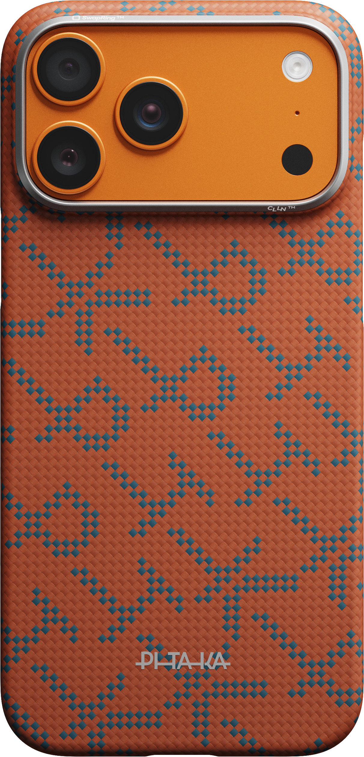 

Чехол Pitaka Monogram Edge Case для iPhone 17 Pro, оранжевый, Чехол Monogram Edge Case для iPhone 17 Pro, оранжевый