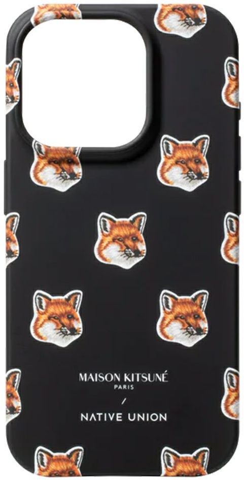 

Чехол Native Union Maison Kitsune Fox Case для iPhone 15 Pro Magsafe, черный, Чехол Maison Kitsune Fox Case для iPhone 15 Pro Magsafe, черный