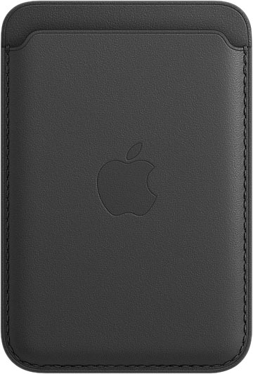 Чехол-бумажник MagSafe для iPhone, кожа, чёрный