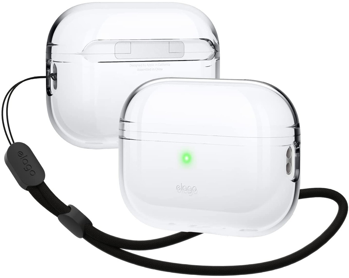 

Чехол Elago Clear Round strap для AirPods Pro 2, прозрачный, Чехол Clear Round strap для AirPods Pro 2, прозрачный
