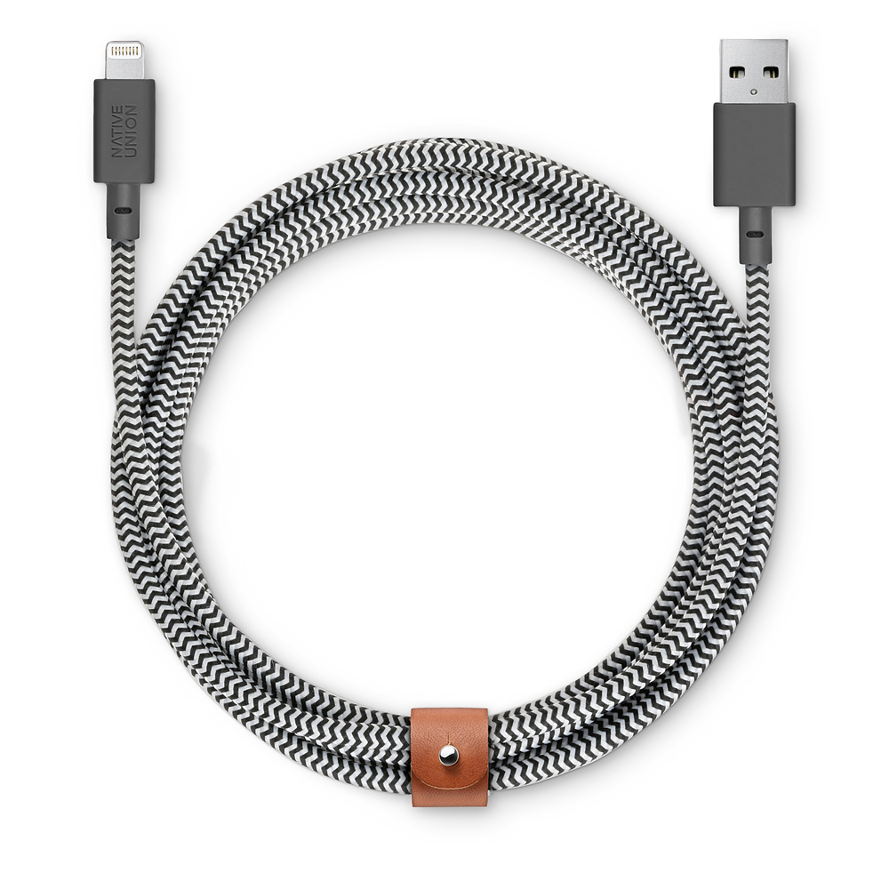 Кабель Belt Lightning/USB, 3 м, серый
