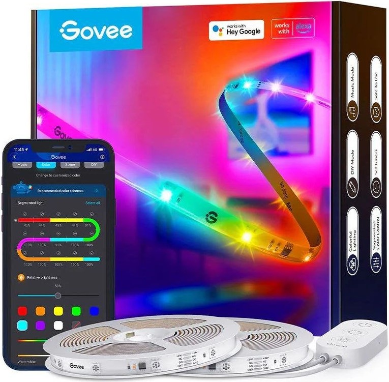 Лента светодиодная Govee Basic Wi-Fi RGBIC, 5 м, разноцветный