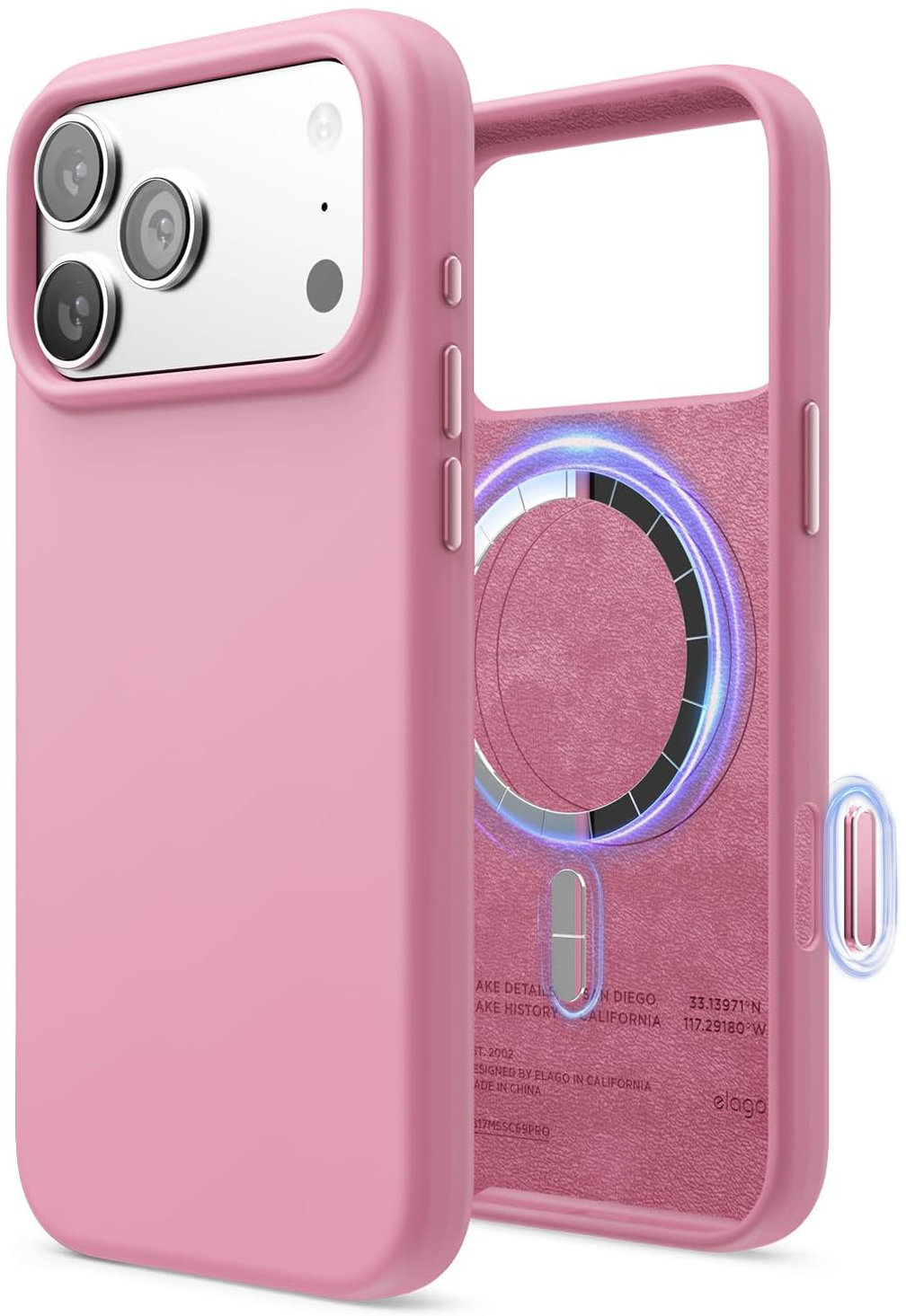 

Чехол Elago Magnetic Hot Pink для iPhone 17 Pro Max, MagSafe, силикон, ярко-розовый, Чехол Magnetic Hot Pink для iPhone 17 Pro Max, MagSafe, силикон, ярко-розовый