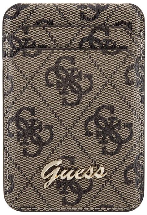 Чехол-бумажник Guess Wallet Cardslot Magsafe Script logo, коричневый GUWMSHG4SHW