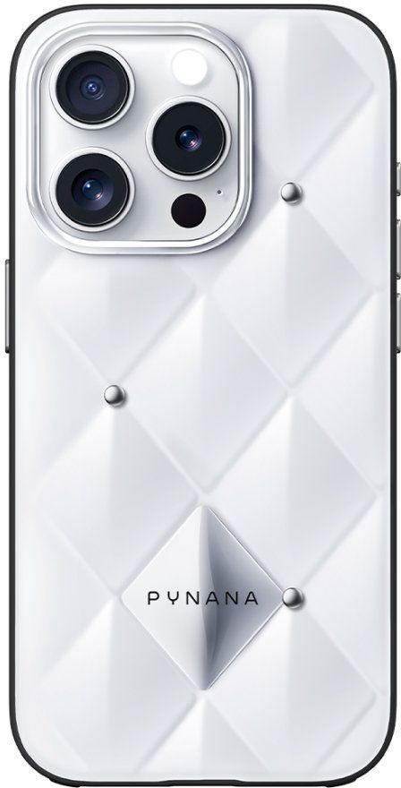 PYNANA Чехол Metal Diamond Series для iPhone 16 Pro, белый