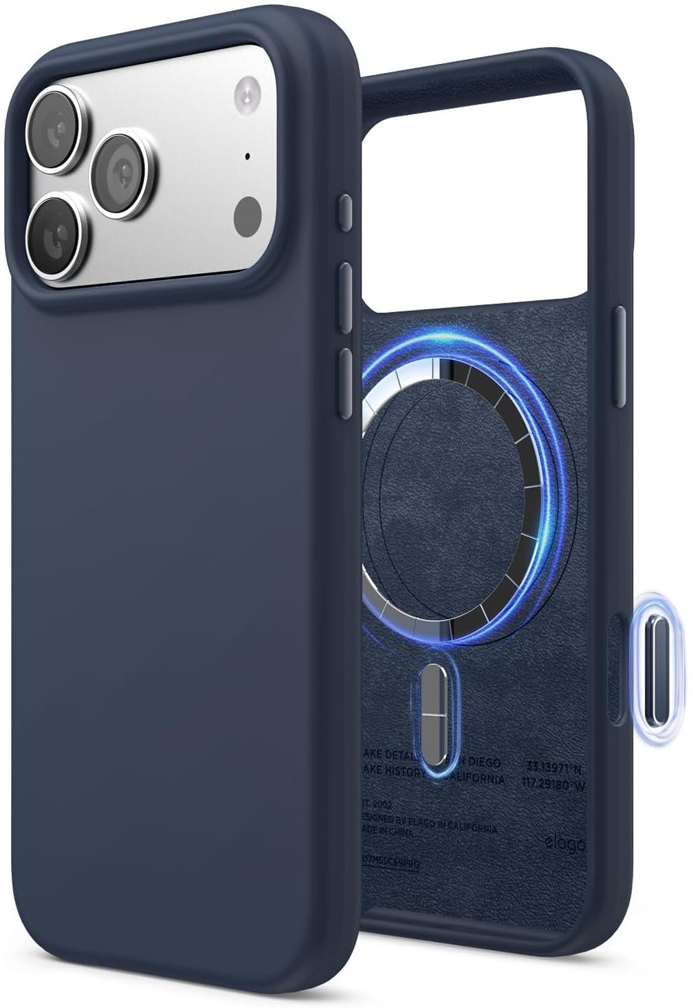 

Чехол Elago Magnetic Jean Indigo для iPhone 17 Pro, MagSafe, силикон, темно-синий, Чехол Magnetic Jean Indigo для iPhone 17 Pro, MagSafe, силикон, темно-синий