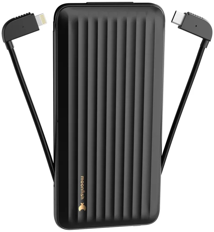 Внешний аккумулятор 10000mAh Lightning MFI + USB Type-C, черный