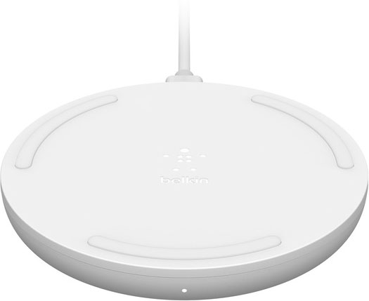 фото Беспроводное зу , 10вт + кабель micro-usb, белый belkin