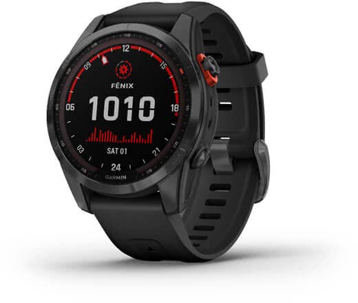

Garmin Умные часы Fenix 7S Solar, серый с черным ремешком, Темно-серый