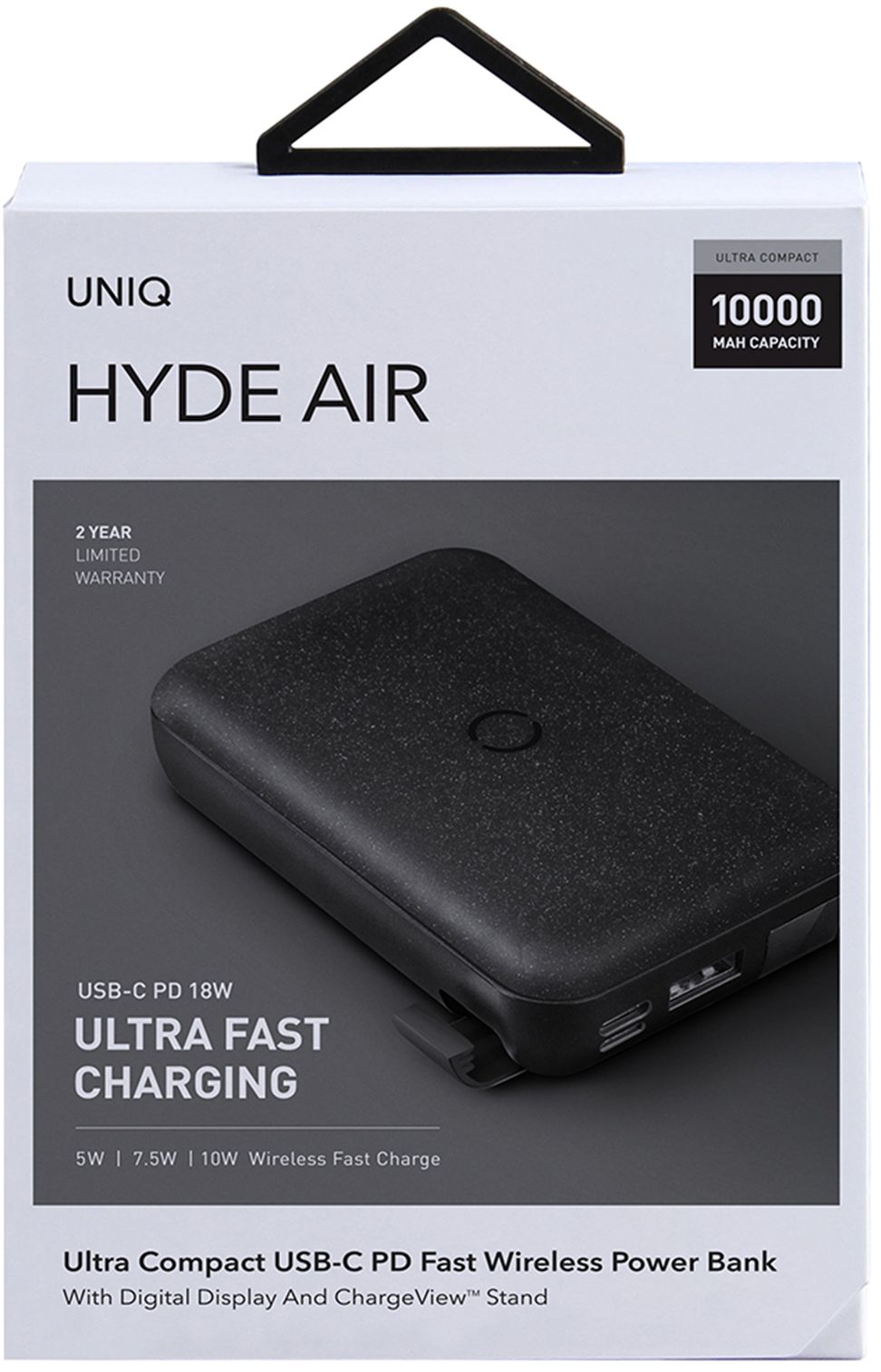 Внешний аккумулятор Uniq Hyde Air, 10000 мАч, серый Вид№5