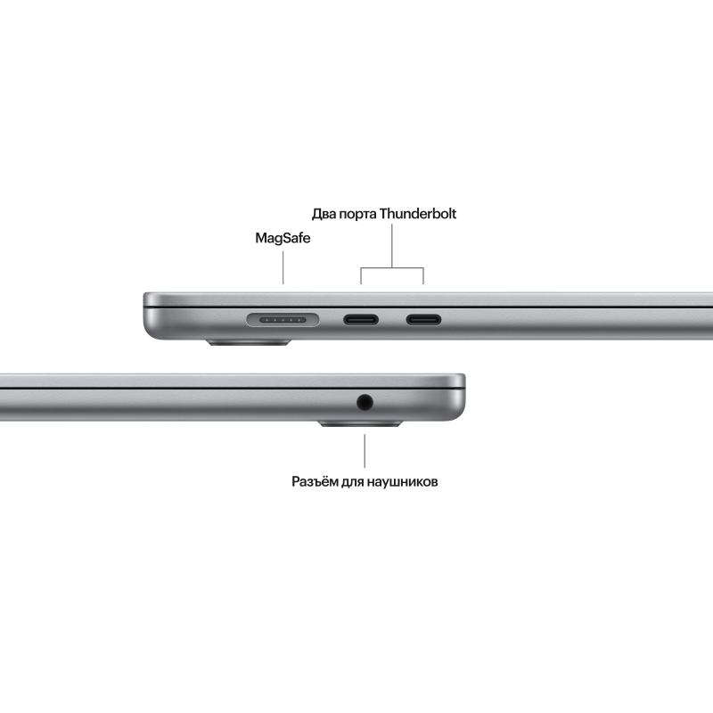 Apple MacBook Air 15" (M3, 8C CPU/10C GPU, 2024), 24 ГБ, 512 ГБ SSD, 35 W, «серый космос» Фото-5