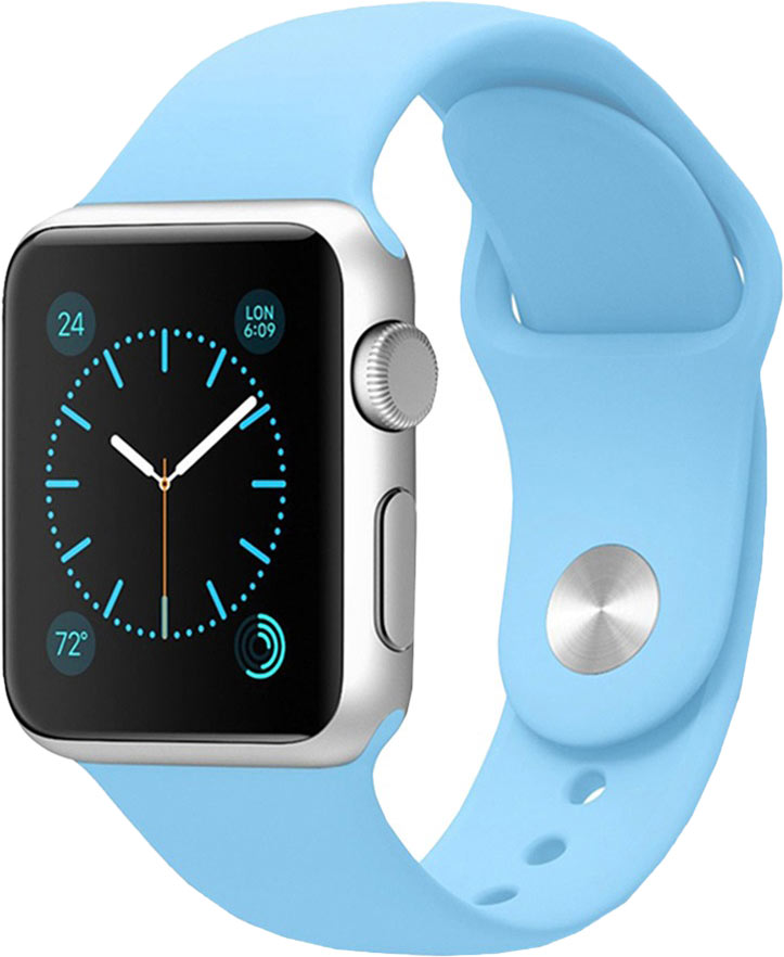 Ремешок для Apple Watch 38/40мм, силикон, небесно-голубой