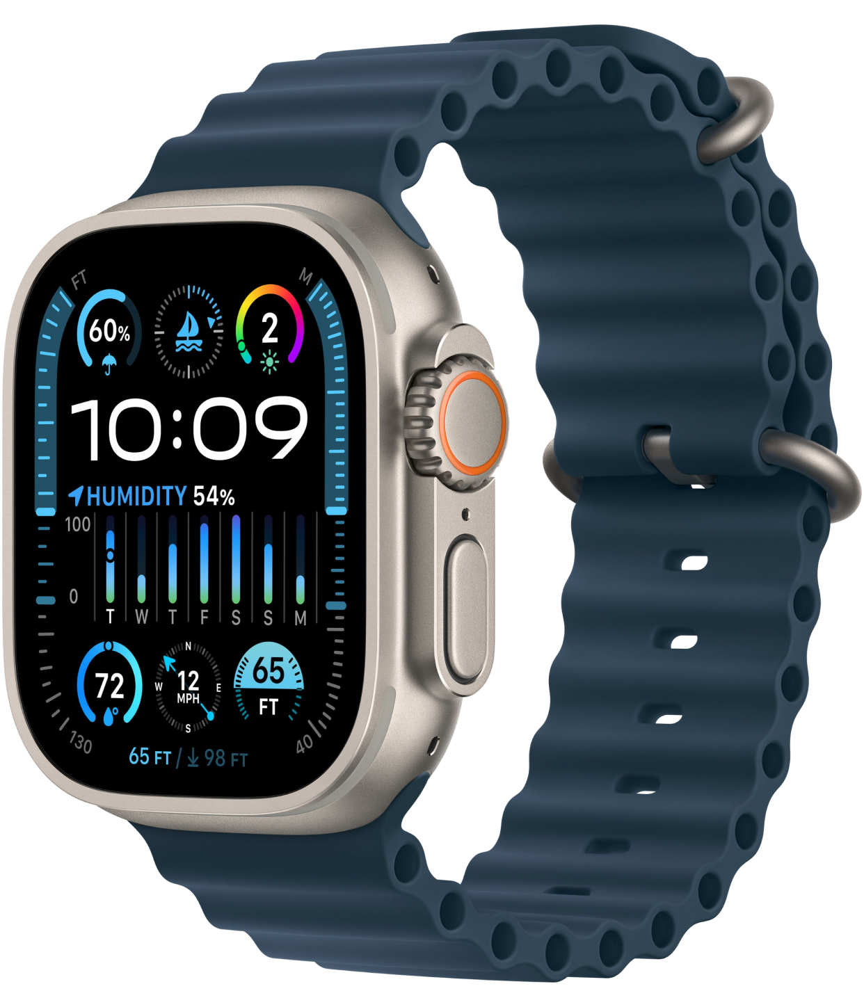 Бренд Apple Watch Ultra 2 GPS + Cellular, 49 мм, корпус из титана, ремешок Ocean синего цвета