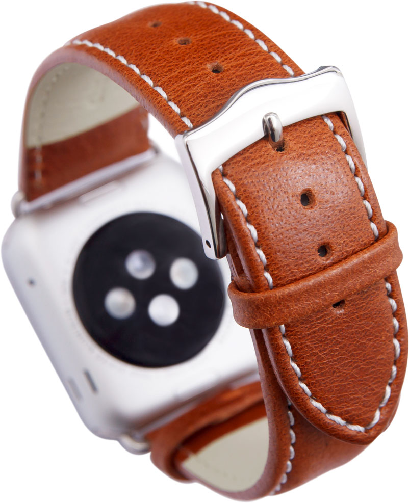 Ремешок Copenhagen для Apple Watch 38/40 мм, кожа, коричневый + серебряный