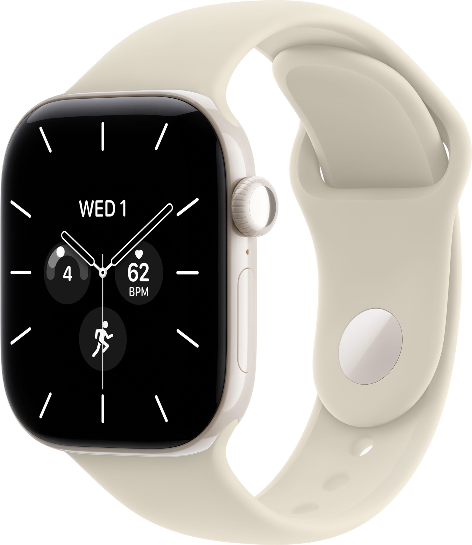 Apple Watch Series 12, 46 mm, GPS+Cellular, Pearl White Ceramic, Sand Sport Band, M/L