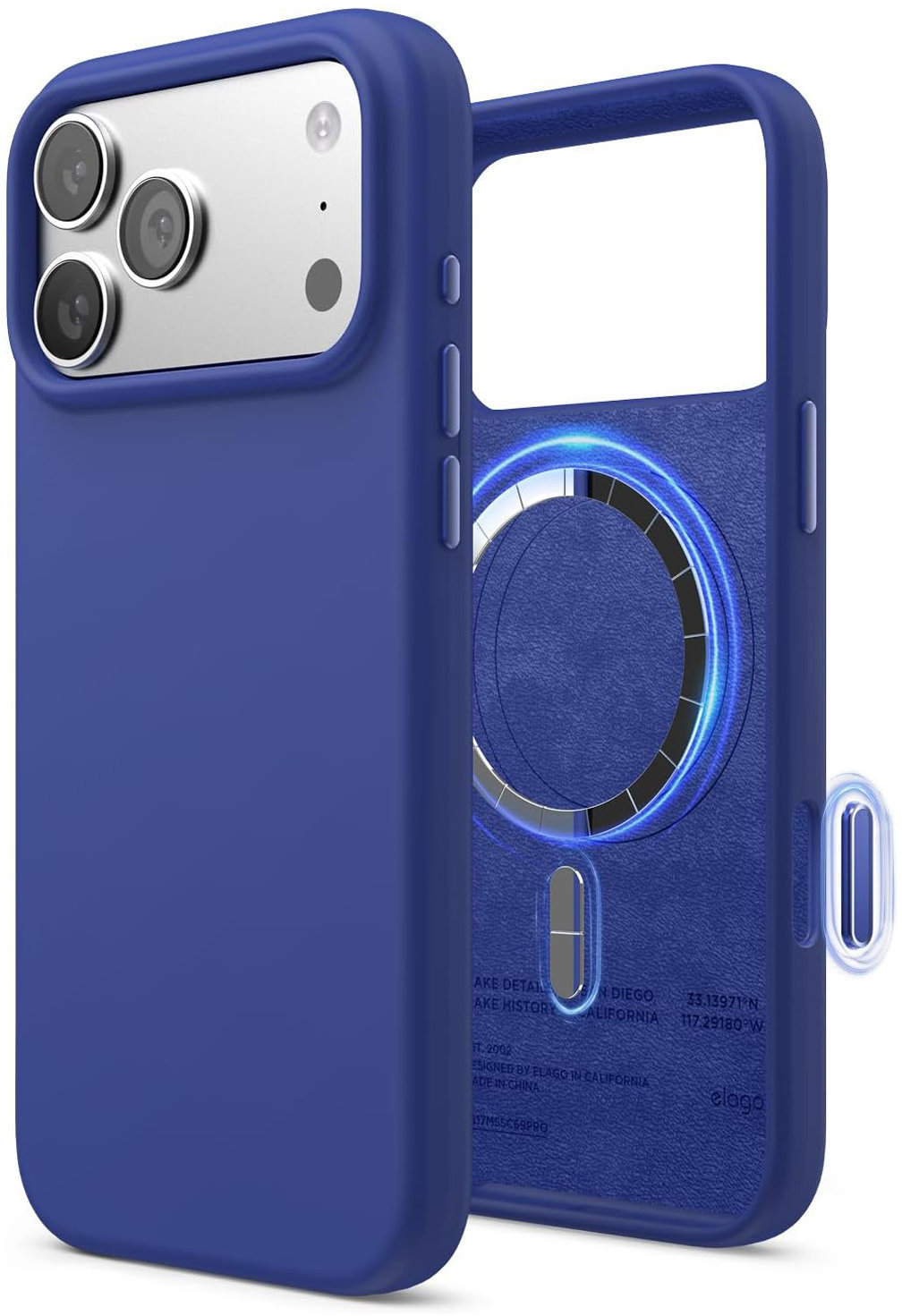 

Чехол Elago Magnetic Cobalt Blue для iPhone 17 Pro Max, MagSafe, силикон, синий, Чехол Magnetic Cobalt Blue для iPhone 17 Pro Max, MagSafe, силикон, синий