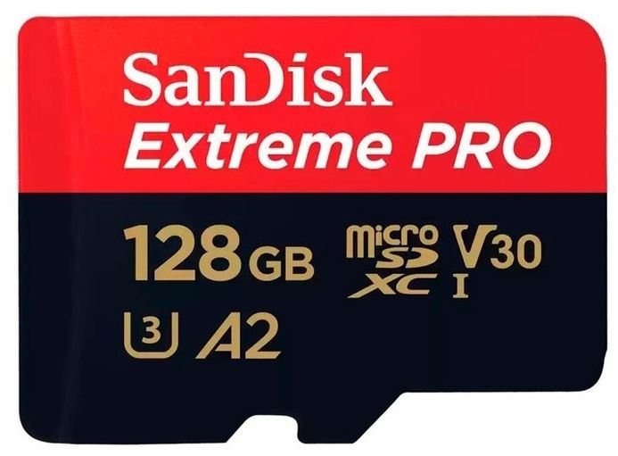 

SanDisk Карта памяти Extreme Pro microSDXC 128 ГБ, черный/красный