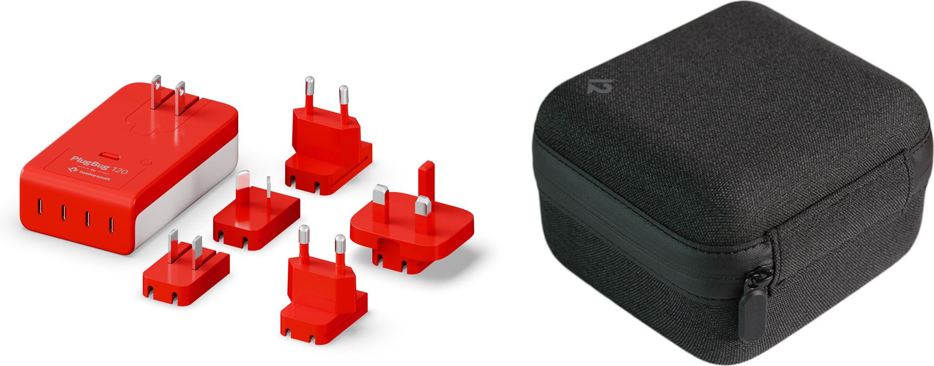 Сетевое зарядное устройство Twelve South PlugBug Travel 120Вт, красный