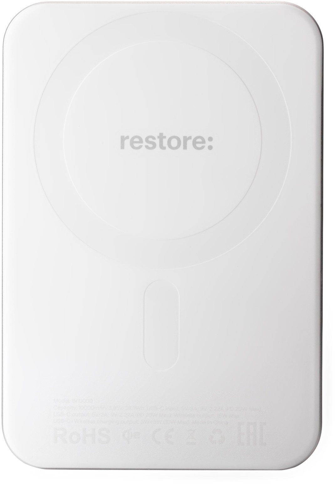 restore: Внешний аккумулятор Magnetic, 10000mAh, белый