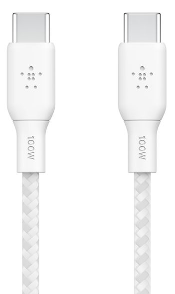 

Belkin Кабель Boost Charge Braided USB-C - USB-C, 2 м, 100 Вт, нейлон, белый