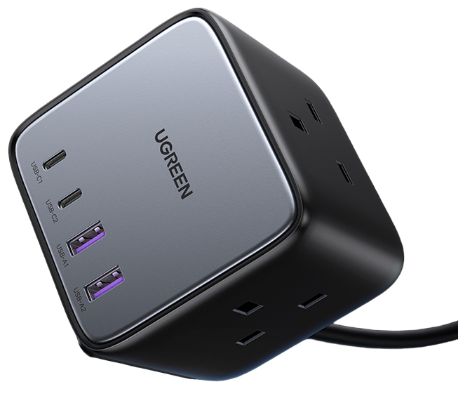 

UGREEN Сетевое зарядное устройство CD268 2xUSB-A + 2хUSB-C, 65 Вт, серый космос