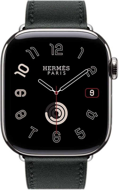Apple Watch Series 10 Hermes, 46 мм, титановый корпус, кожаный ремешок черного цвета Фото-2