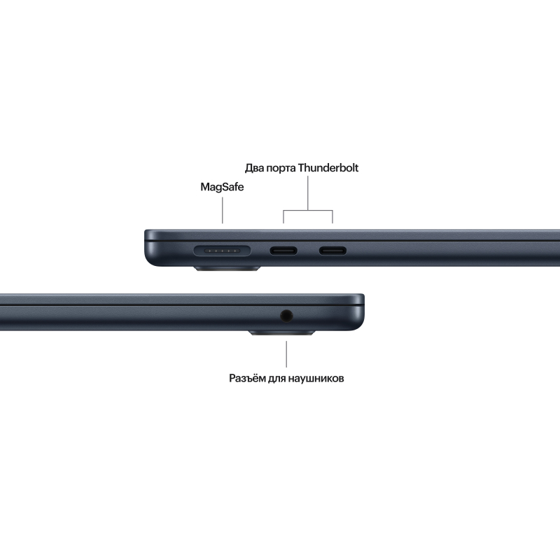 Apple MacBook Air 13" (M3, 8C CPU/8C GPU, 2024), 16 ГБ, 256 ГБ SSD, «полуночный черный» Фото-5