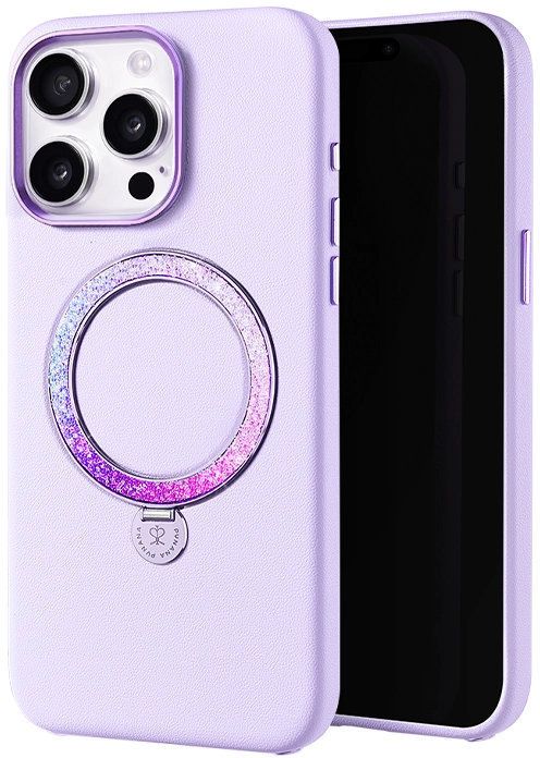 Чехол PYNANA Dancing Circle Series MagSafe для iPhone 16 Pro, фиолетовый Фото-3